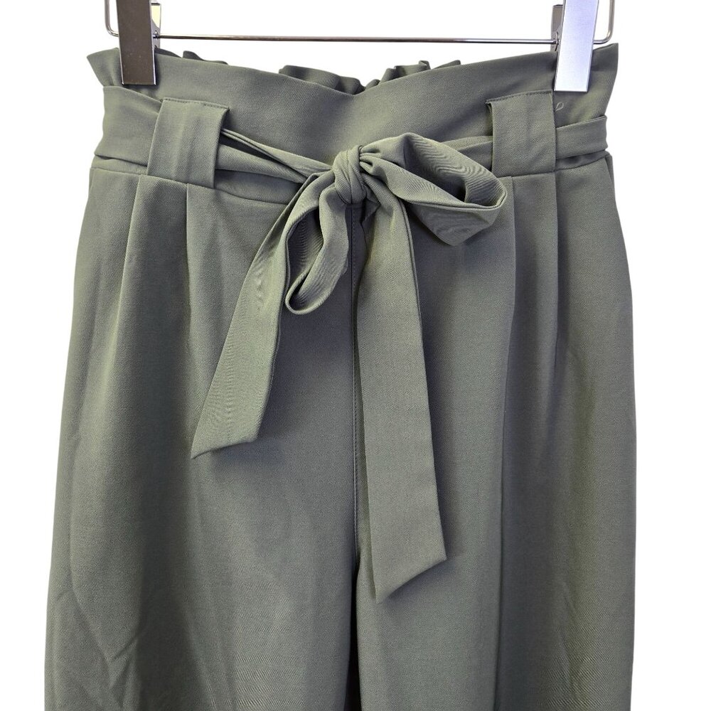 Grace Karin High Rise Paper Bag Waist Tie Ankle Pants Size Medium - Picture 4 of 7